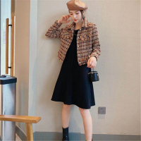 【COMEACROSS】秋轻奢复古香风上衣+连衣裙