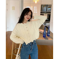 【COMEACROSS】2020秋冬时尚韩版新款单排扣粗条麻花韩版针织开衫