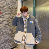 【COMEACROSS】冬季男高品质加厚羊羔毛棉衣外套贴标情侣双面穿