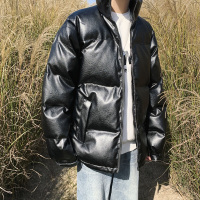 【COMEACROSS】2020冬季时尚纯黑立领棉衣羽绒服潮流百搭