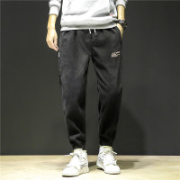 【COMEACROSS】秋冬加绒灯芯绒休闲男潮宽松大码束脚直筒运动裤