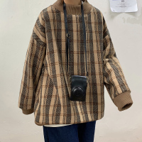 【HY&CO】复古拼色方块格子毛衣男潮牌港风宽松情侣套头针织衫