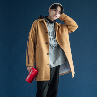 【HY&CO】冬装新款中长款绣字韩版大衣蒙马特