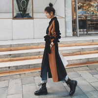 【秀衣记】主推黑咖撞色毛呢大衣