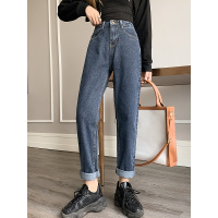 【秀衣记】适合胯大腿粗裤子女显瘦直筒2020秋季胖mm大码高腰宽松九分裤