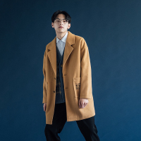 【HY&CO】冬装新款中长款大口袋翻领大衣蒙马特