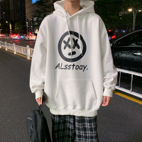 【HY&CO】秋冬加绒加厚情侣卡通套头连帽印花卫衣宽松男加绒