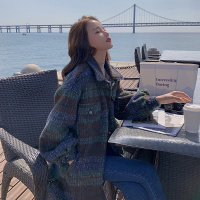 【HY&CO】新款长毛条纹短外套