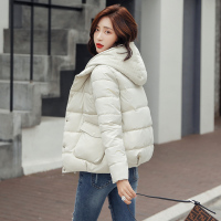 【COMEACROSS】金丝绒帽子拼接短款棉衣女2020冬季新款韩版面包服小棉服