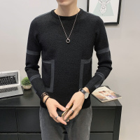 【铂瑟】20年冬装圆领双面尼针织衫男韩版男士套头毛衣男