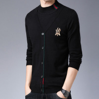 【铂瑟】秋冬男士假两件羊毛衫男毛衣时尚休闲潮流打底针织衫