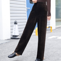【铂瑟】秋冬金丝绒阔腿裤女高腰垂感坠宽松小个子2020年新款