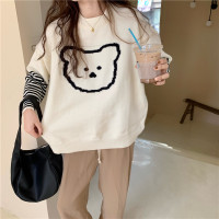 【秀衣记】2020秋冬新款小熊毛衣女套头宽松甜美韩版针织衫