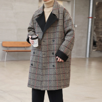 【秀衣记】冬季长款呢大衣男士特宽松潮流过膝保暖外套风衣