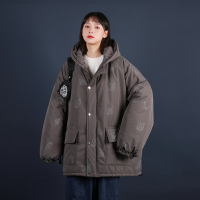 【COMEACROSS】主推蓝底图冬季反光印花中性风棉衣