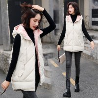 【铂瑟】2020冬季新款时尚气质连帽马甲棉服