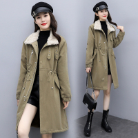 【铂瑟】2020冬季新款简约时尚腰部抽绳舒适优雅中长款加绒保暖派克服