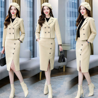 【铂瑟】2020新款个性时尚潮流百搭贴身时尚休闲保暖毛呢减龄套装套裙