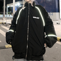 【HY&CO】情侣冬季复古棉衣外套反光ins潮流男女加厚夹棉棉服大衣宽松