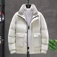 【HY&CO】冬季新款棉衣青少年韩版羊羔毛领保暖棉袄外套黑色
