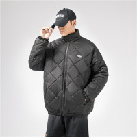 【HY&CO】冬装棉服翻领加厚防水菱形格棉衣男女宽松高领大码外套