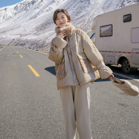 【HY&CO】毛领机车短款棉服新款