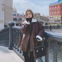 【COMEACROSS】皮毛一体外套加厚皮衣女