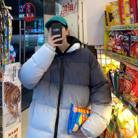 【COMEACROSS】七彩反光印花渐变撞色立领加厚保暖面包服棉衣