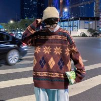 【COMEACROSS】2020秋冬复古港风暖男潮流套头圆领毛衣慵懒学院风