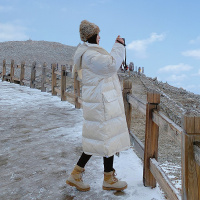 【COMEACROSS】主推雷射炫彩免洗耳朵连帽长款羽绒棉衣