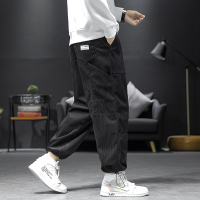 【秀衣记】沙发墙日系大码宽松休闲裤长裤灯芯绒束脚裤