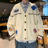 【秀衣记】2020港风新款秋装贴标男女情侣开衫毛衣