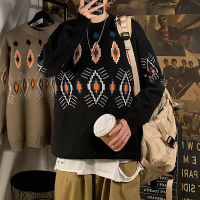 【秀衣记】秋冬民族风日系复古针织衫韩版情侣款毛衣男