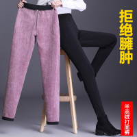 【秀衣记】高腰黑色打底裤加绒加厚外穿显瘦紧身小脚保暖棉裤