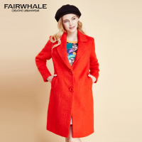 马克华菲女装2017秋冬新品中长款大衣 修