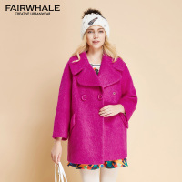 马克华菲女装2017秋冬新品短款毛呢大衣 韩