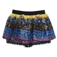 马克华菲女装2019夏短裤 民族风印花短裤 超短裤防走光