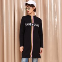 马克华菲女装2019新款针织连衣裙 韩版宽松运动风连衣裙