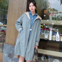 马克华菲女装19春夏新款中长款韩版风衣矮个子修身长款外套两面穿小披风