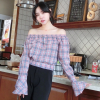 马克华菲女装2019春夏新款女式格子衬衫短外套