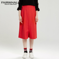 马克华菲女装2019春季新款时尚文艺简约七分垮裤