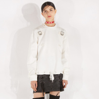 马克华菲女装春装饰背带圆领长袖卫衣