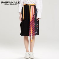 马克华菲女装2019夏季中长款百褶裙 时尚百搭裙