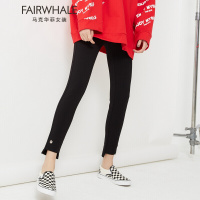 商场直马克华菲女装新款百搭时尚nis休闲裤长裤