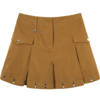 马克华菲女装2019秋季新款金属穿孔百褶裙摆收腰A型休闲短裤