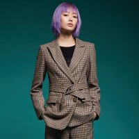 马克华菲女装2019秋新款复古千鸟格搭配八分喇叭裤套装