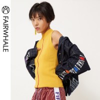 马克华菲女装2019秋棉质小牛仔上衣小披肩外套长袖潮款外搭