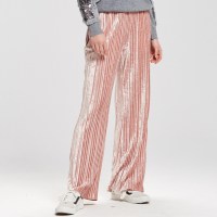 马克华菲女装2019秋新款宽松高腰运动裤女百褶 欧美 嘻哈裤子