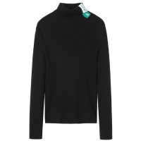 马克华菲女装2019冬黑色韩版半高领针织衫女长袖毛衣纯色打底衫