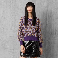 马克华菲女装 松紧袖口针织衫 2019秋新款圆领长袖针织衫